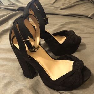 Justfab Chunky Black Platform Heels